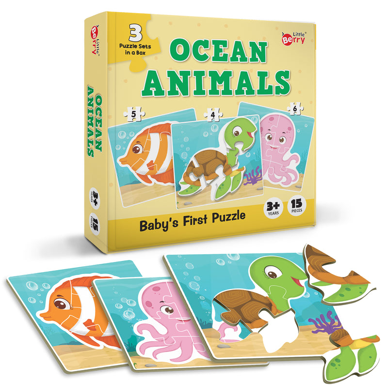 Baby’s First Puzzle Game: Ocean Animals - Fun & Educational Jigsaw Puzzle Set for Kid