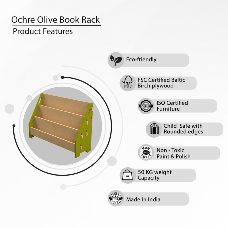 Ochre Olive Book Rack (L)-Green
