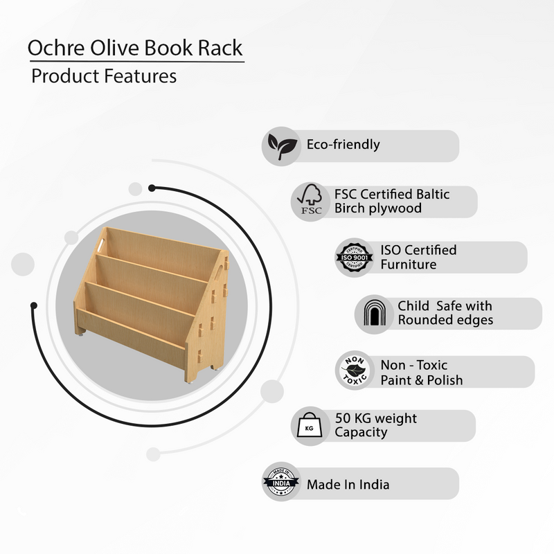Ochre Olive Book Rack (L)-Natural