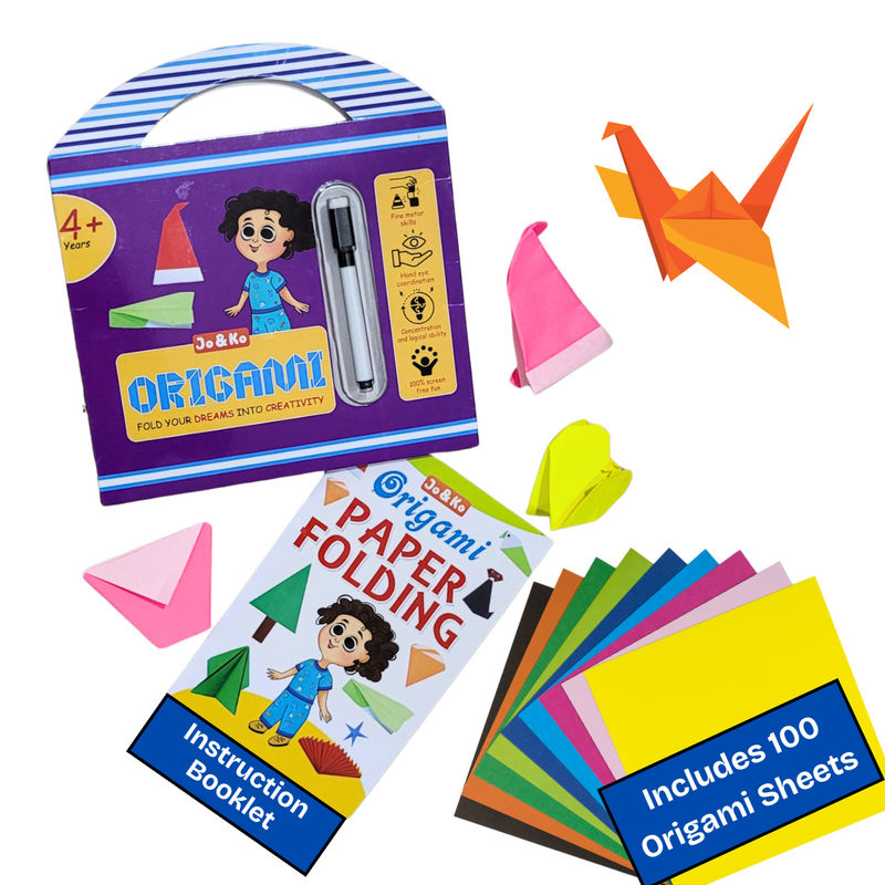 JoGenii Origami paper for craft, art and kit gift for kids 6-12 year old girls & boys, diy kits book & materials 6-8 9-12 12-15 girl women teenagers adults, birthday party return gifts 6 years, origami material & sheets for arts & crafts 8-10yrs