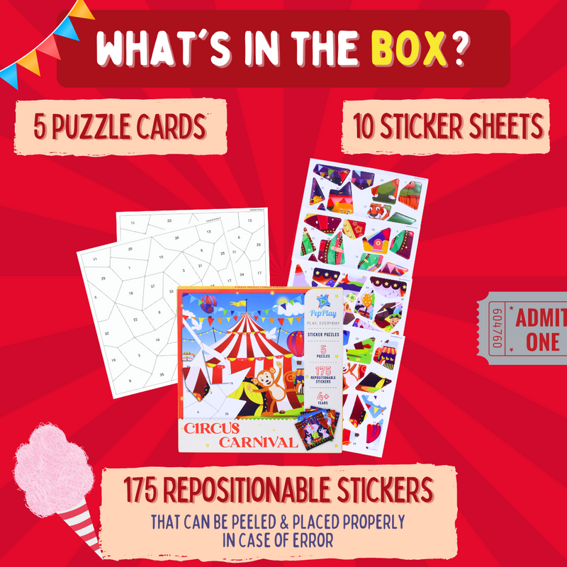 Educational Sticker Puzzle - Circus Carnival