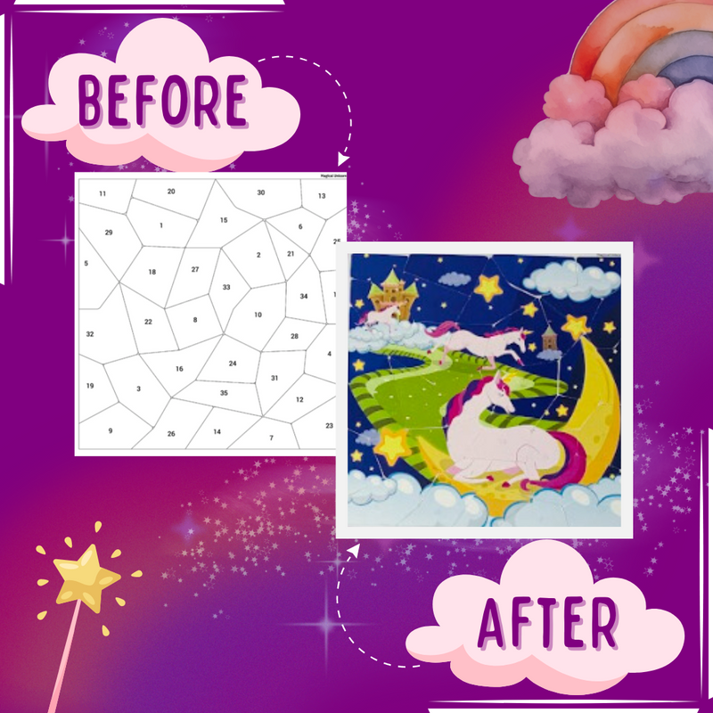 Educational Sticker Puzzle - Magical Unicorn