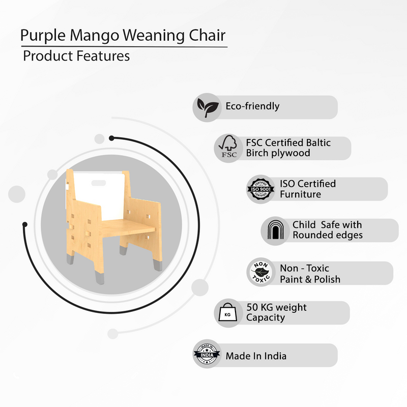 Purple Mango Weaning chair -White