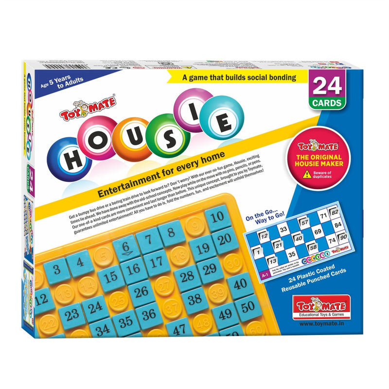 HOUSIE Pack of 24 Reusable Cards- Family Fun Game for Small Gathering- No pins or Pencils Required