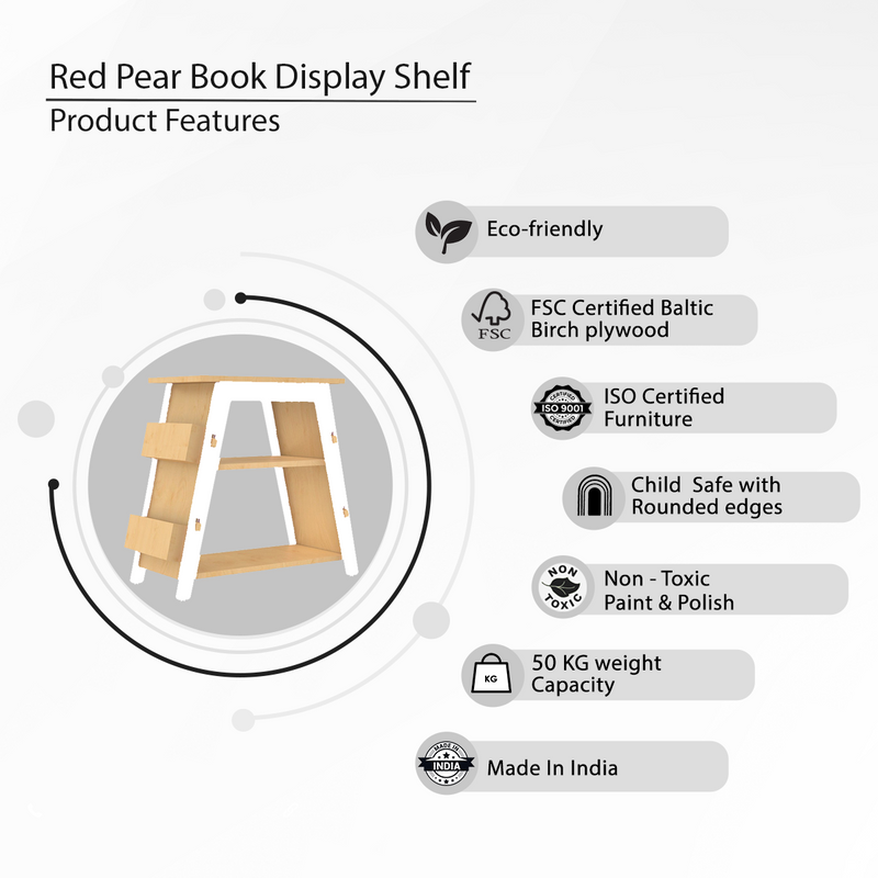 Red Pear Bookshelf -White