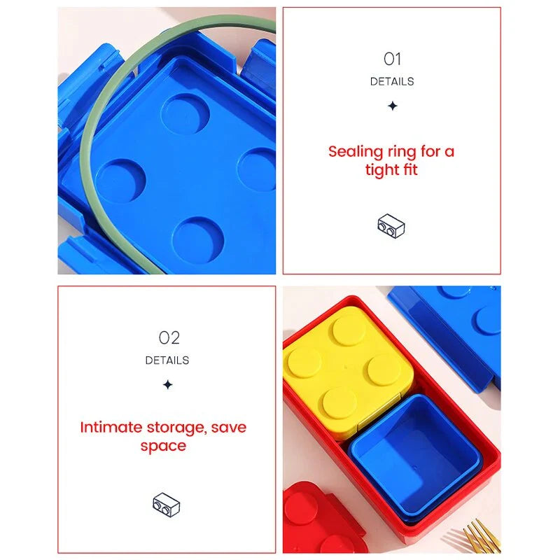 Blocks Design 800ml BPA Free Leak-Proof Lunch Box with 250ml 2 Container