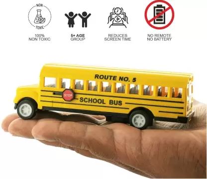 School Bus Yellow | Pull Along Toy | No Remote No Batteries | for Age 3 Years and Above