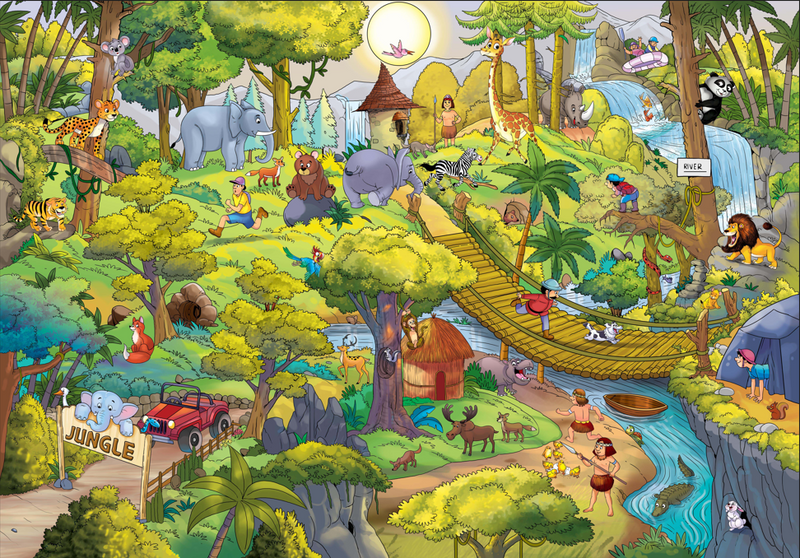 GOWOO - GIANT JUNGLE SAFARI COLOURING POSTER