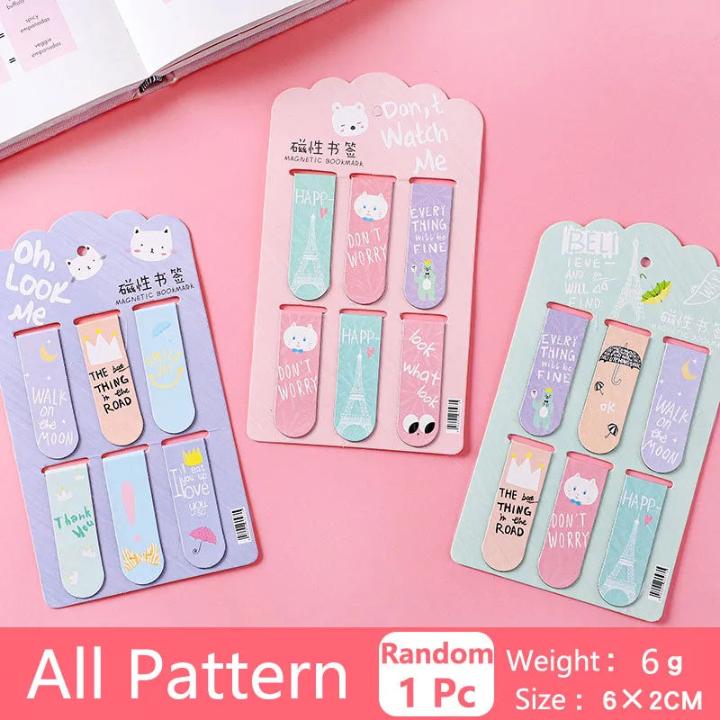 Magnetic Bookmarks with Cute Design (Set of 6) – Unique Gift for Kids & Adults, Booklovers