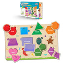 Little Berry Shapes & Colours Wooden Puzzle Tray - Knob and Peg Puzzle Multicolour - 26 Pegs