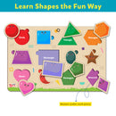 Little Berry Shapes & Colours Wooden Puzzle Tray - Knob and Peg Puzzle Multicolour - 26 Pegs