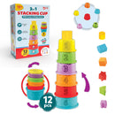 Little Berry 3-in-1 Stacking Cup Set for Kids with Shape & Colour Sorter - Baby & Toddler Activity Toy (Multicolour)