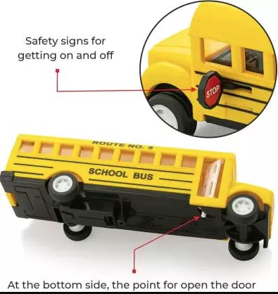 School Bus Yellow | Pull Along Toy | No Remote No Batteries | for Age 3 Years and Above