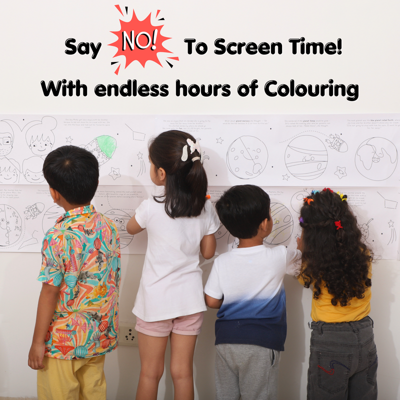 CocoMoco Diversity of India Colouring Roll Sheet for Kids |11 feet Big Size Art and Craft Reusable Drawing Paper Roll Kit for Children | Birthday Return Gift for Boys and Girls