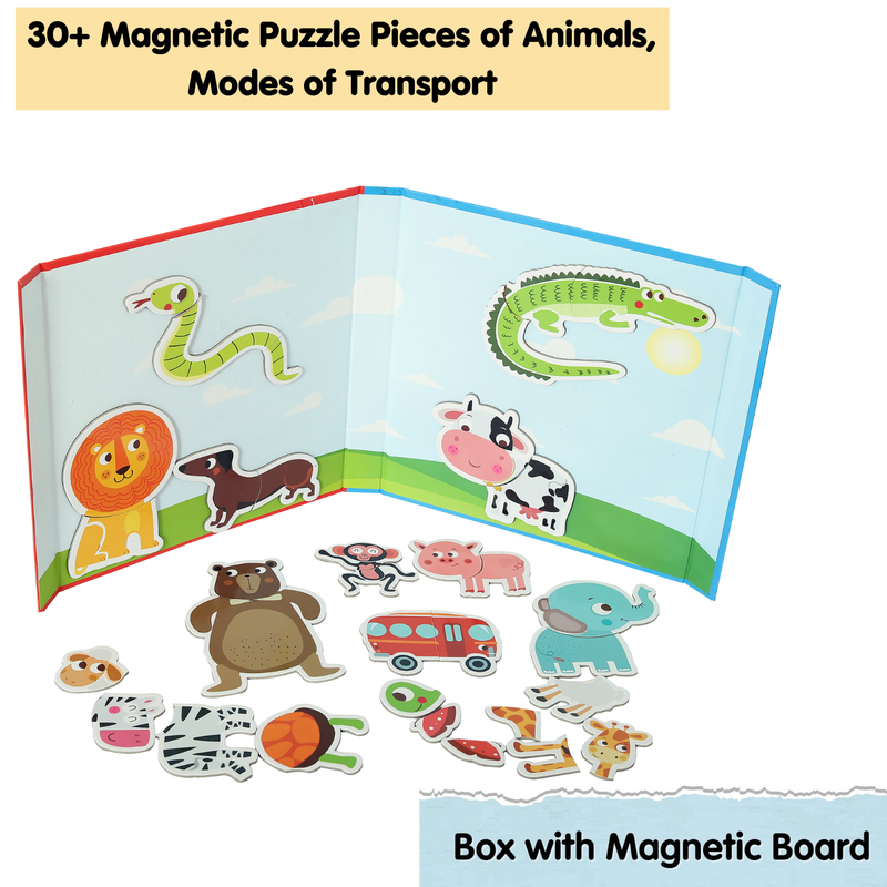 CocoMoco Kids Magnetic Puzzles for Kids | 30+ Pieces Animal Puzzle | Birthday Return Gifts for Kids Ages 2 3 4 5 Years Boy Girl Montessori Learning Toys for 2+ years