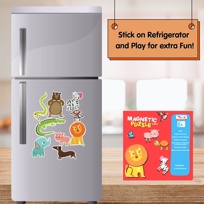 CocoMoco Kids Magnetic Puzzles for Kids | 30+ Pieces Animal Puzzle | Birthday Return Gifts for Kids Ages 2 3 4 5 Years Boy Girl Montessori Learning Toys for 2+ years