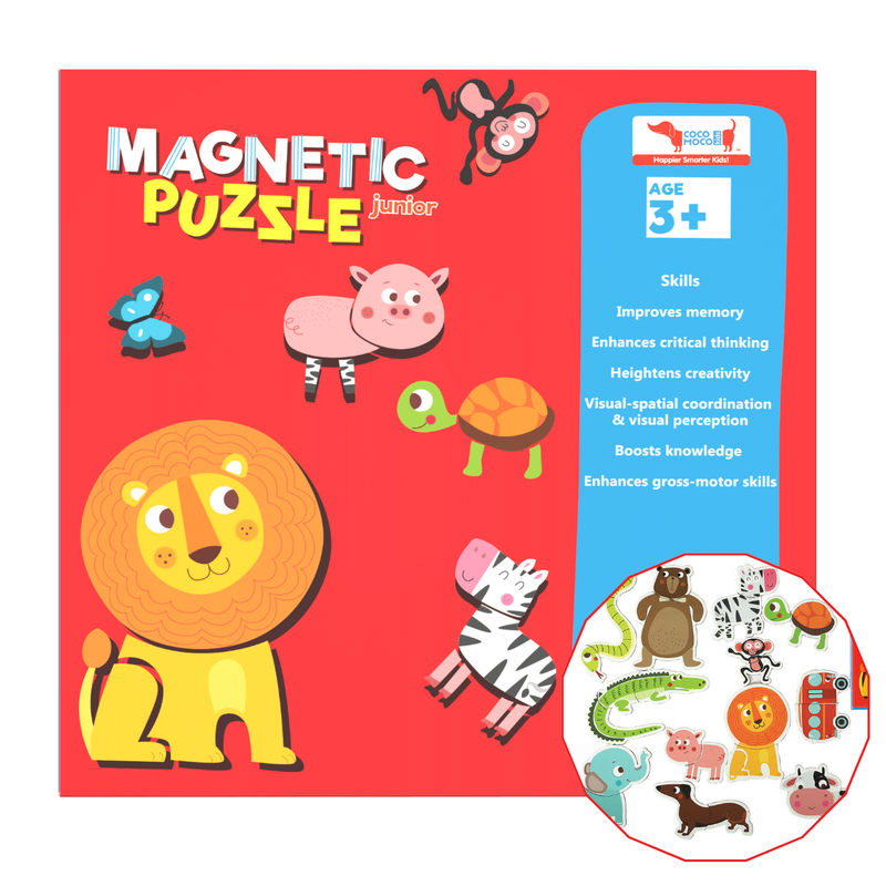 CocoMoco Kids Magnetic Puzzles for Kids | 30+ Pieces Animal Puzzle | Birthday Return Gifts for Kids Ages 2 3 4 5 Years Boy Girl Montessori Learning Toys for 2+ years