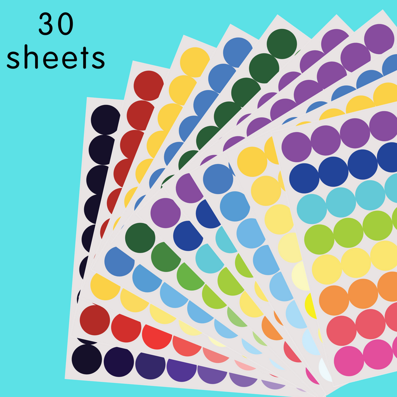 CocoMoco Kids Premium Dot Stickers for Kids Activity Book -2000+ Round Stickers - Fun Craft Supplies for Girls, Journaling, Labelling, Organising, Creative Projects - Birthday Return Gifts for Kids