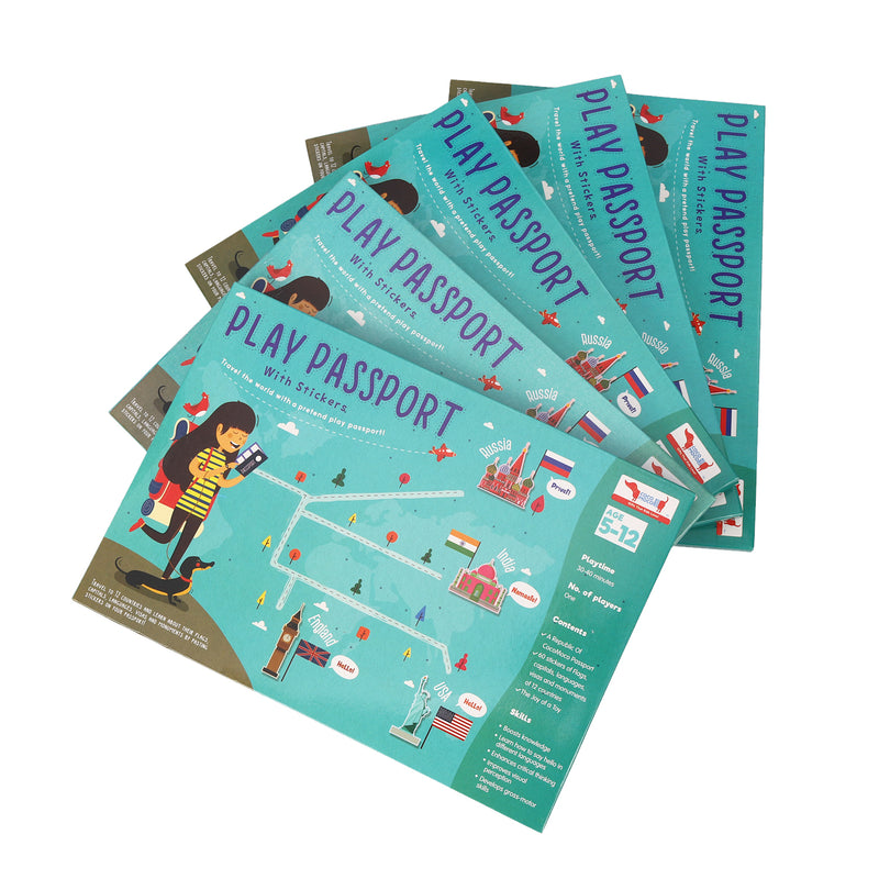 CocoMoco Kids Return Gift Combo Pack for Kids Birthday - 5 Pieces of Play Passport Activity Kit With Flags, Monuments, Capitals, Languages STEM Educational Toy (Multiple) (Pack of 5)