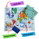 CocoMoco Kids Return Gift Combo Pack for Kids Birthday - 5 Pieces of Play Passport Activity Kit With Flags, Monuments, Capitals, Languages STEM Educational Toy (Multiple) (Pack of 5)