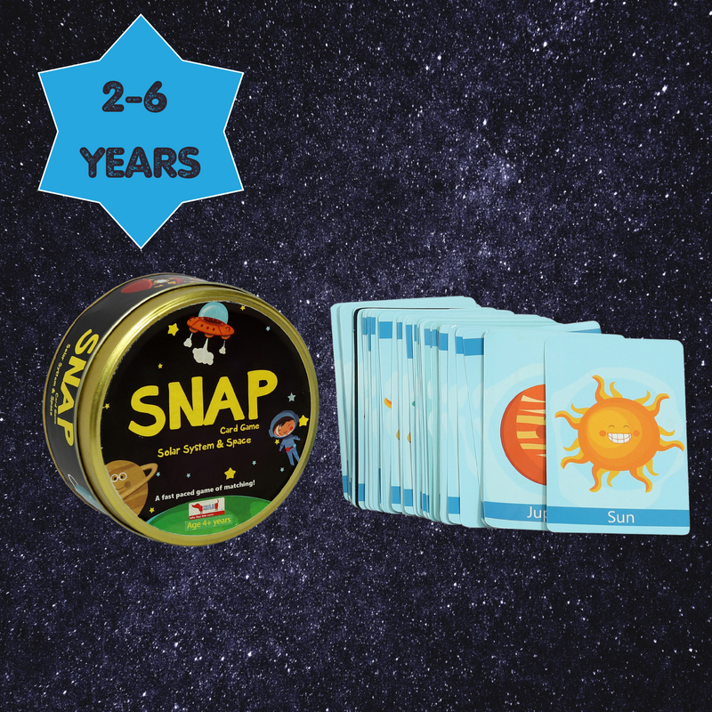 CocoMoco Kids SNAP 3 in 1 Solar System Flash Cards, Memory Game, Matching Game for Kids, Brain Games for Toddlers 2-6 yrs Birthday Return Gifts for Boys Girls