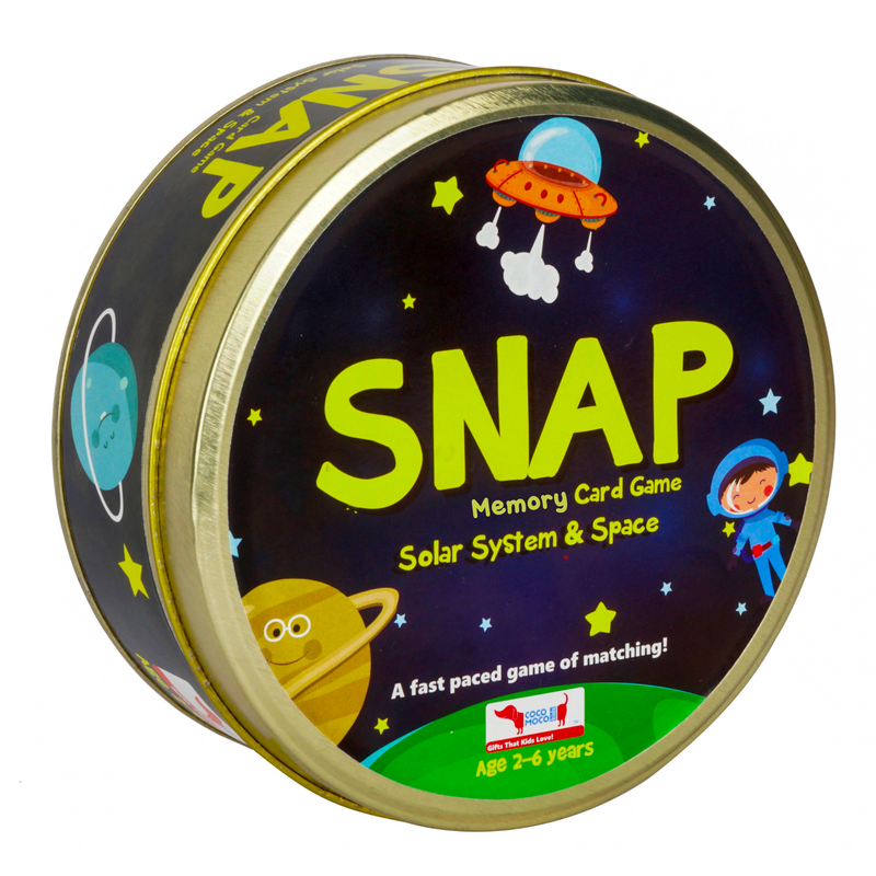 CocoMoco Kids SNAP 3 in 1 Solar System Flash Cards, Memory Game, Matching Game for Kids, Brain Games for Toddlers 2-6 yrs Birthday Return Gifts for Boys Girls
