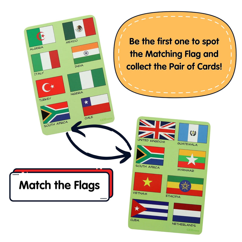 CocoMoco Kids Flag Frenzy Card Game for Kids - Flags of the World Flash Cards Learn Geography Educational Toy Birthday Return Gift for Boys age 5 6-7 8-10 10-12 years
