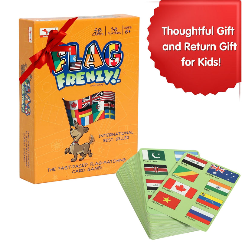 CocoMoco Kids Flag Frenzy Card Game for Kids - Flags of the World Flash Cards Learn Geography Educational Toy Birthday Return Gift for Boys age 5 6-7 8-10 10-12 years