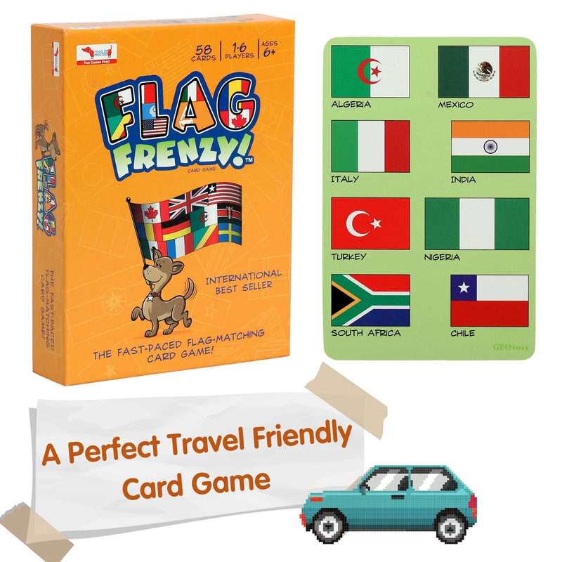 CocoMoco Kids Flag Frenzy Card Game for Kids - Flags of the World Flash Cards Learn Geography Educational Toy Birthday Return Gift for Boys age 5 6-7 8-10 10-12 years