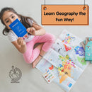 CocoMoco Kids Play Passport for Kids, Geography Educational Toy Activity Kit with Reusable Stickers and World Map for Kids, Return Gift for Kids Ages 4-11 Year olds