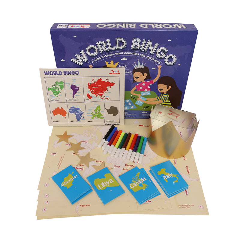 CocoMoco Kids World Bingo Geography Game for Kids Educational Toy Birthday Return Gifts 6-12 Years Boys Girls