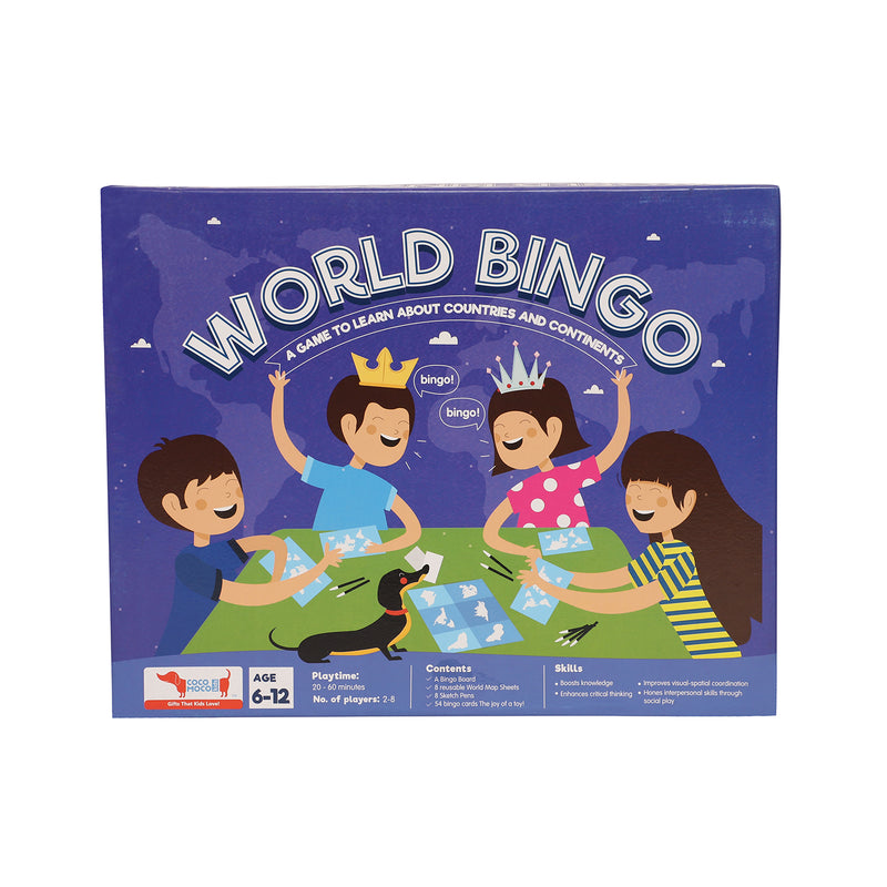 CocoMoco Kids World Bingo Geography Game for Kids Educational Toy Birthday Return Gifts 6-12 Years Boys Girls