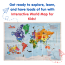 CocoMoco Kids World Map for Kids - Wall Poster for Room Decor - 3 x 2 feet - Geography Educational Learning Toy Birthday Return Gift for Boys Girls 5 6 7 8 9 10 11 years