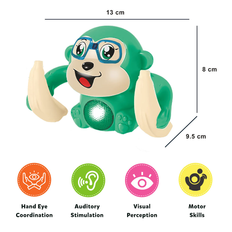 Little Berry Dancing and Spinning Tumbling Monkey with Light and Music Sound Control (Assorted Colours)