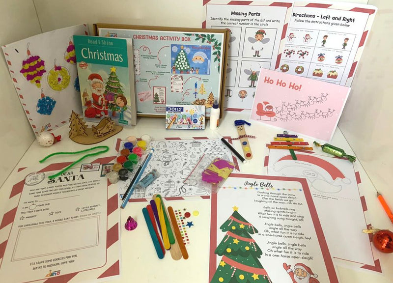 Jumbo Christmas Activity Kit for Kids - Activity sheets, 3D Puzzle, Craft activity ,Story book , Advent calendar and more