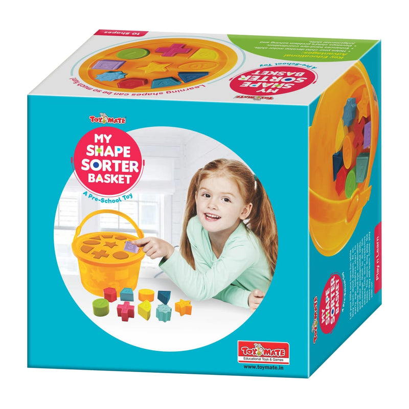 My Shape Sorter Basket- A Pre School Toy with 10 Shapes & Colours- For Age 2 Years & Above. Multicolour