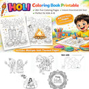Holi Coloring Book – Printable (30-Page Digital Download)