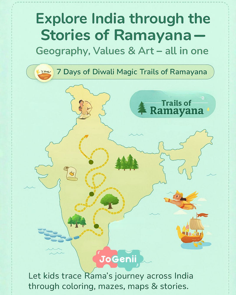 Ramayana Trails: 50+ Pages of Stories, Art, Science and Fun - Download Printable Digital Product (50+ pages)