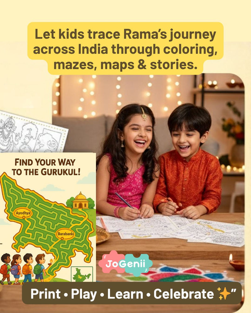 Ramayana Trails: 50+ Pages of Stories, Art, Science and Fun - Download Printable Digital Product (50+ pages)