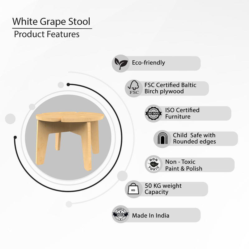 White Grape Stool-Natural