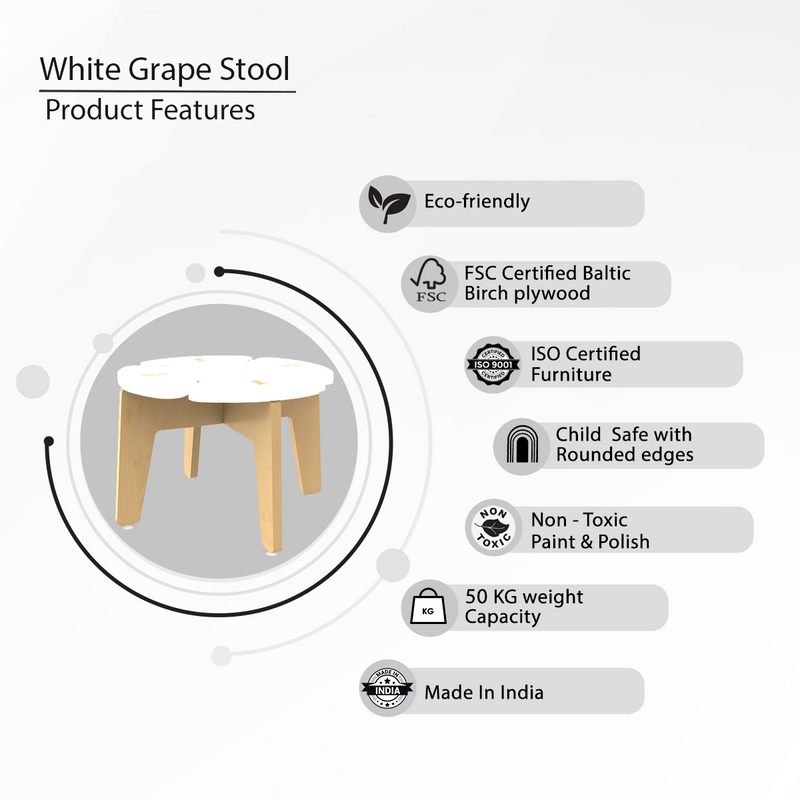 White Grape Stool-White