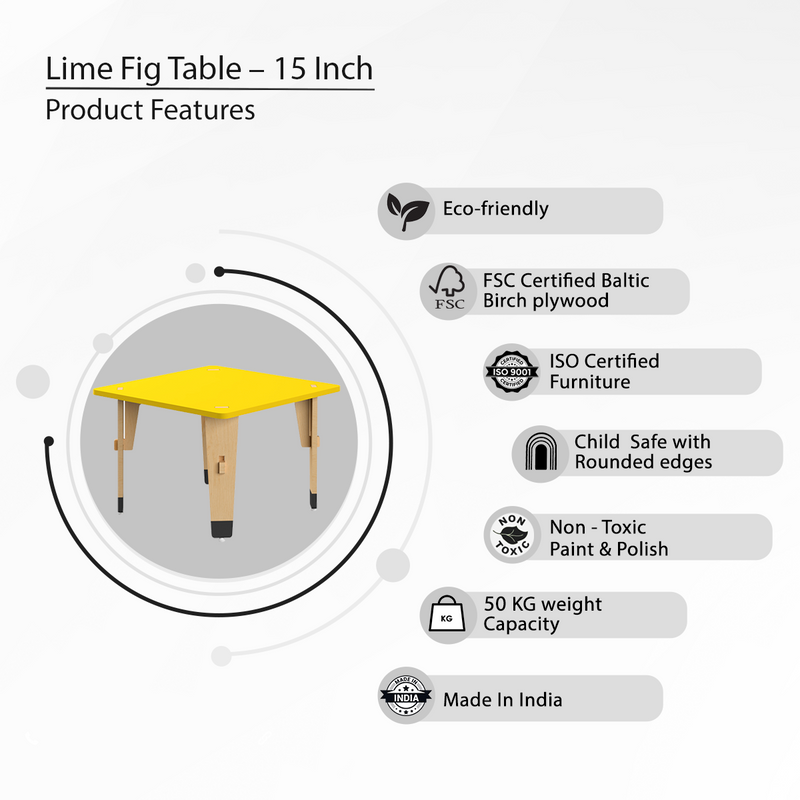 Lime Fig Table - 15"-Yellow (Pre-Order)
