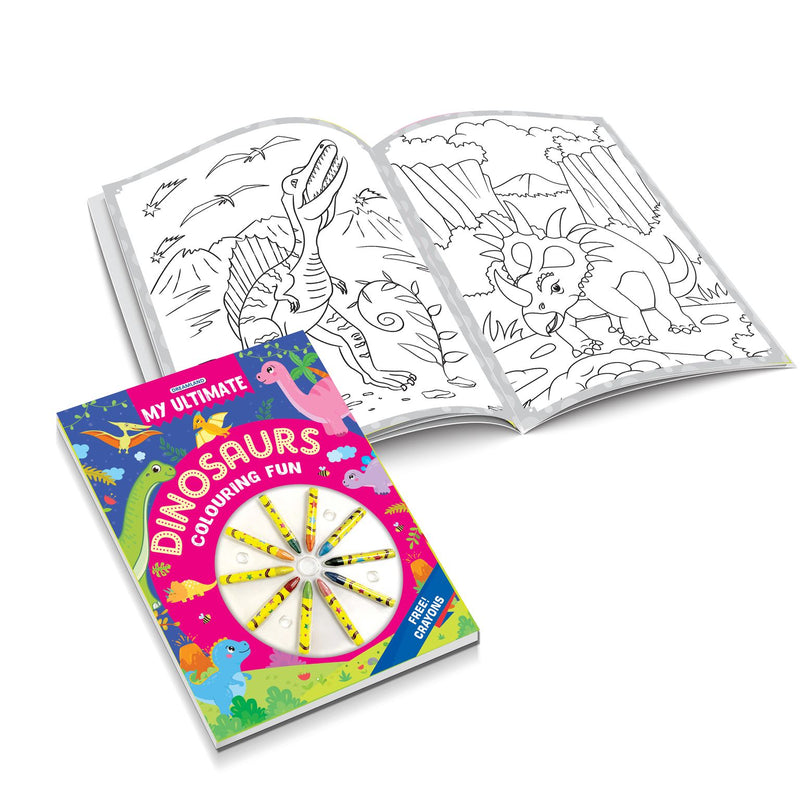 My Ultimate Dinosaurs Colouring Fun Book with Free Crayons