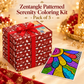 Zentangle Patterned Serenity - Premium Poster Coloring Kit | Pack Of 5