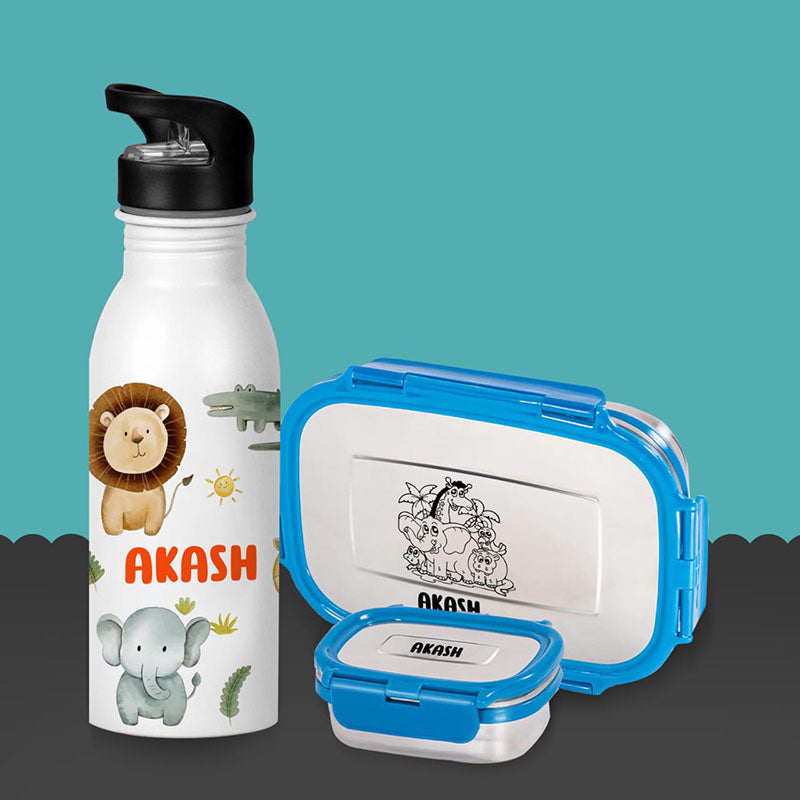 Animals bottle Tiffin Set ( Personalization Available )