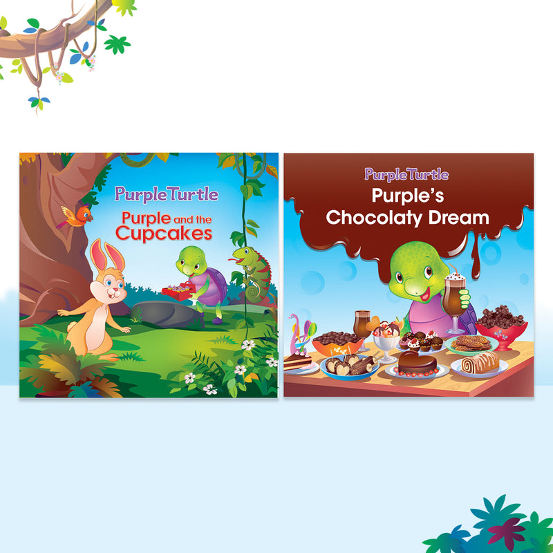 Story Books for Kids (Set of 2 Books) Purple and the cupcakes,Purple's Chocolaty Dream