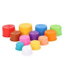 Plastic Build Up Beakers Stacking and Nesting Toy for Kids, Multicolour - 12 Pieces