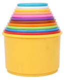 Plastic Build Up Beakers Stacking and Nesting Toy for Kids, Multicolour - 12 Pieces