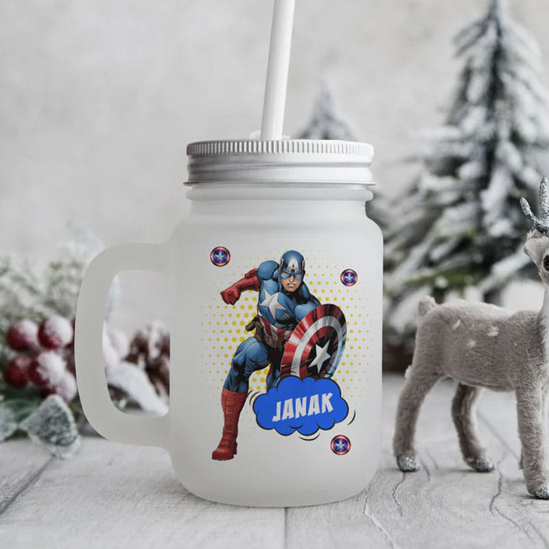 Frosted Mason Jar ( PErsonalizatin available )