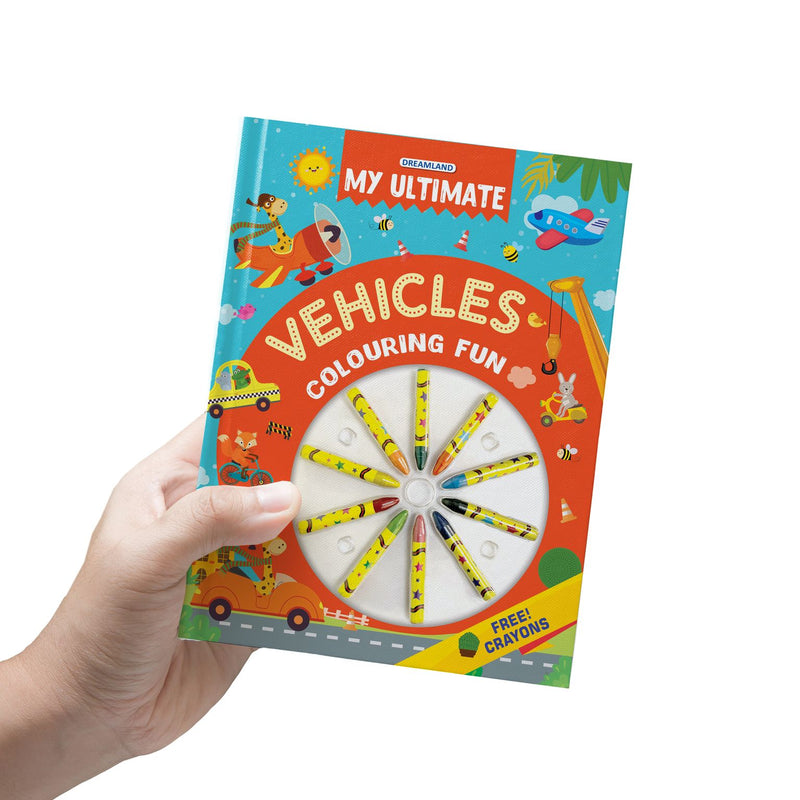 My Ultimate Vehicles Colouring Fun Book with Free Crayons